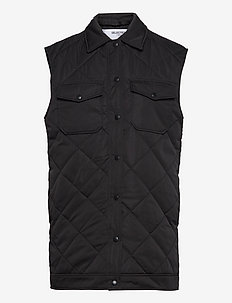 SLFTINNA LONG QUILTED VEST - down- & padded jackets - black