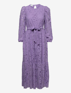 SLFLILIAS LS ANKLE LACE DRESS B - sukienki koktajlowe - violet tulip