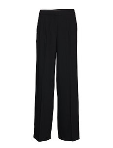 Matériel Cropped Faux Leather Straight Leg Pants in Black Slacks and Chinos Wide-leg and palazzo trousers Womens Clothing Trousers 