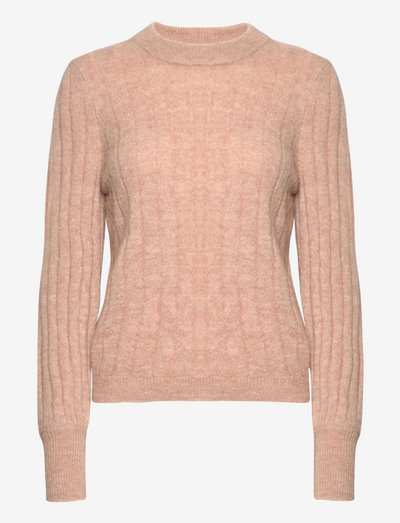 SLFGLOWIE LS KNIT O-NECK B - jumpers - warm taupe