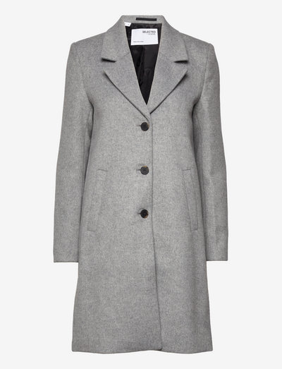 SLFMETTE WOOL COAT B - winter coats - light grey melange