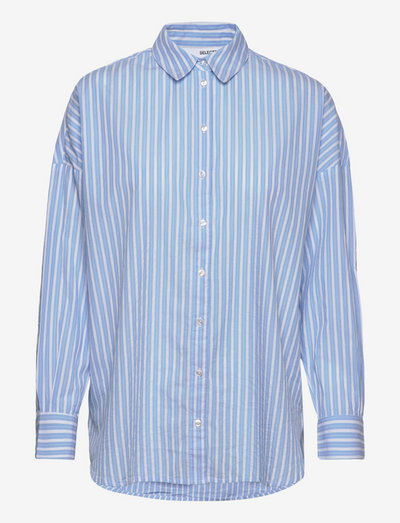 SLFEMMA-SANNI LS STRIPED SHIRT NOOS - denimskjorter - cashmere blue