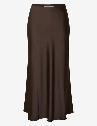 Brown high waist midi skirt
