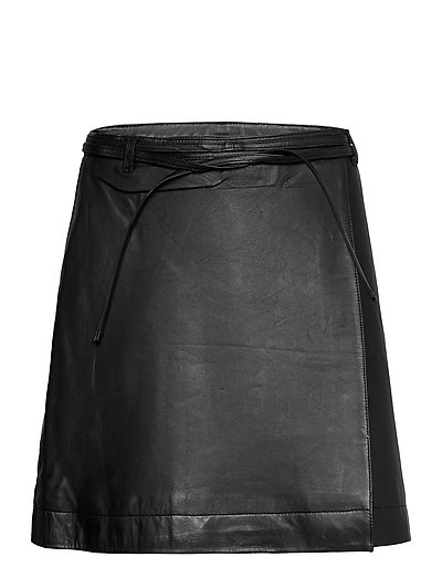 Selected Femme Slfralla Mw Leather Skirt W - Short skirts | Boozt.com