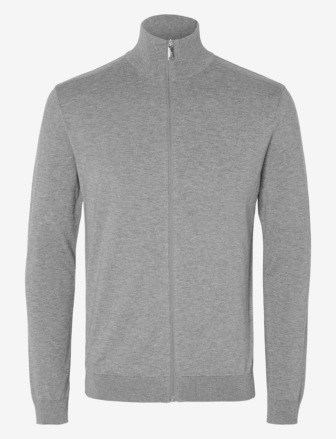 Selected Homme - SLHBERG FULL ZIP CARDIGAN B - cardigans - medium grey melange - 0