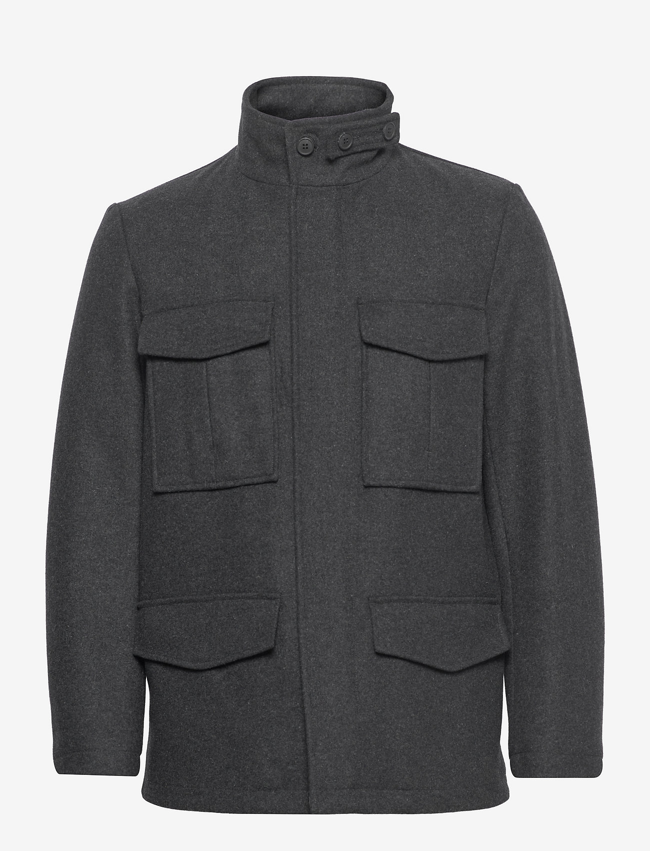 selected homme funnel neck wool coat