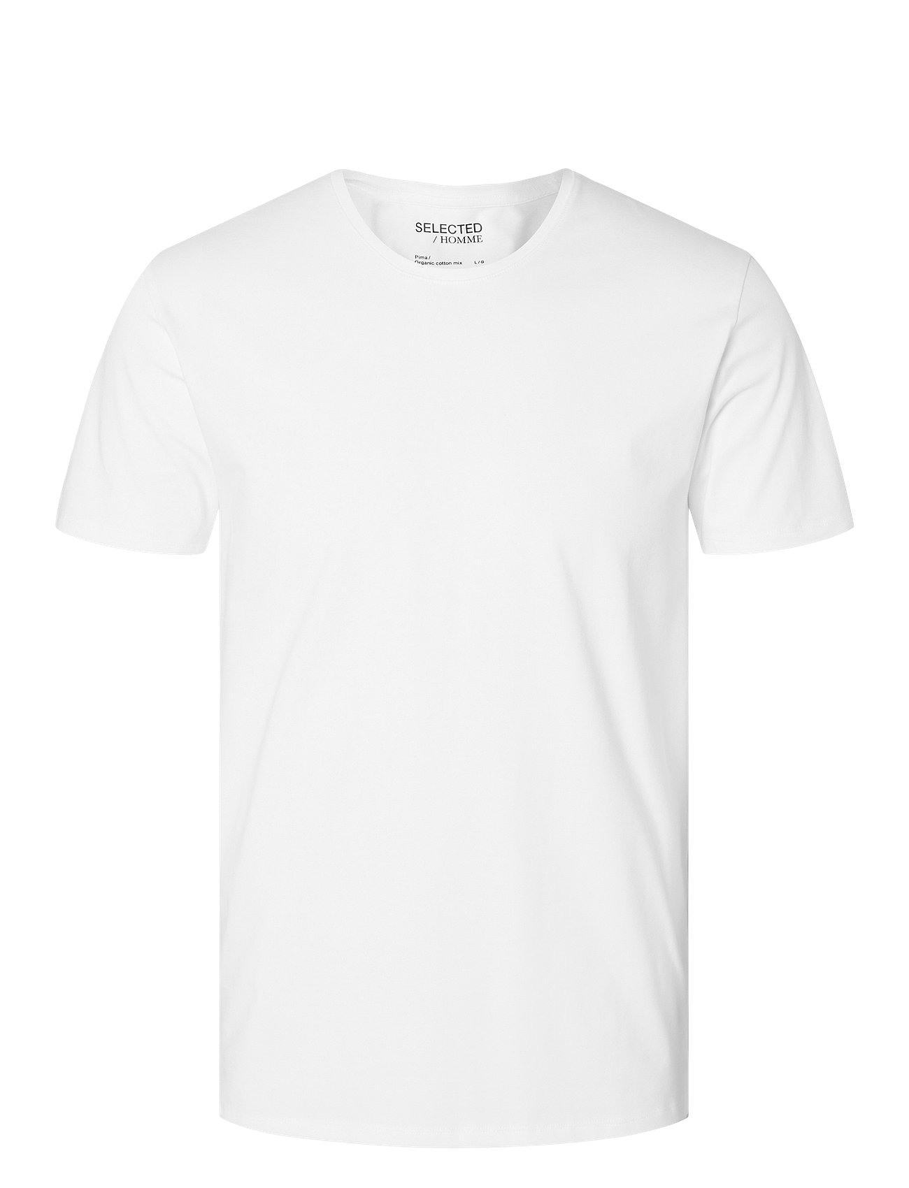 Slhnewpima Ss O-Neck Tee B Noos T-shirts Short-sleeved Valkoinen Selected Homme