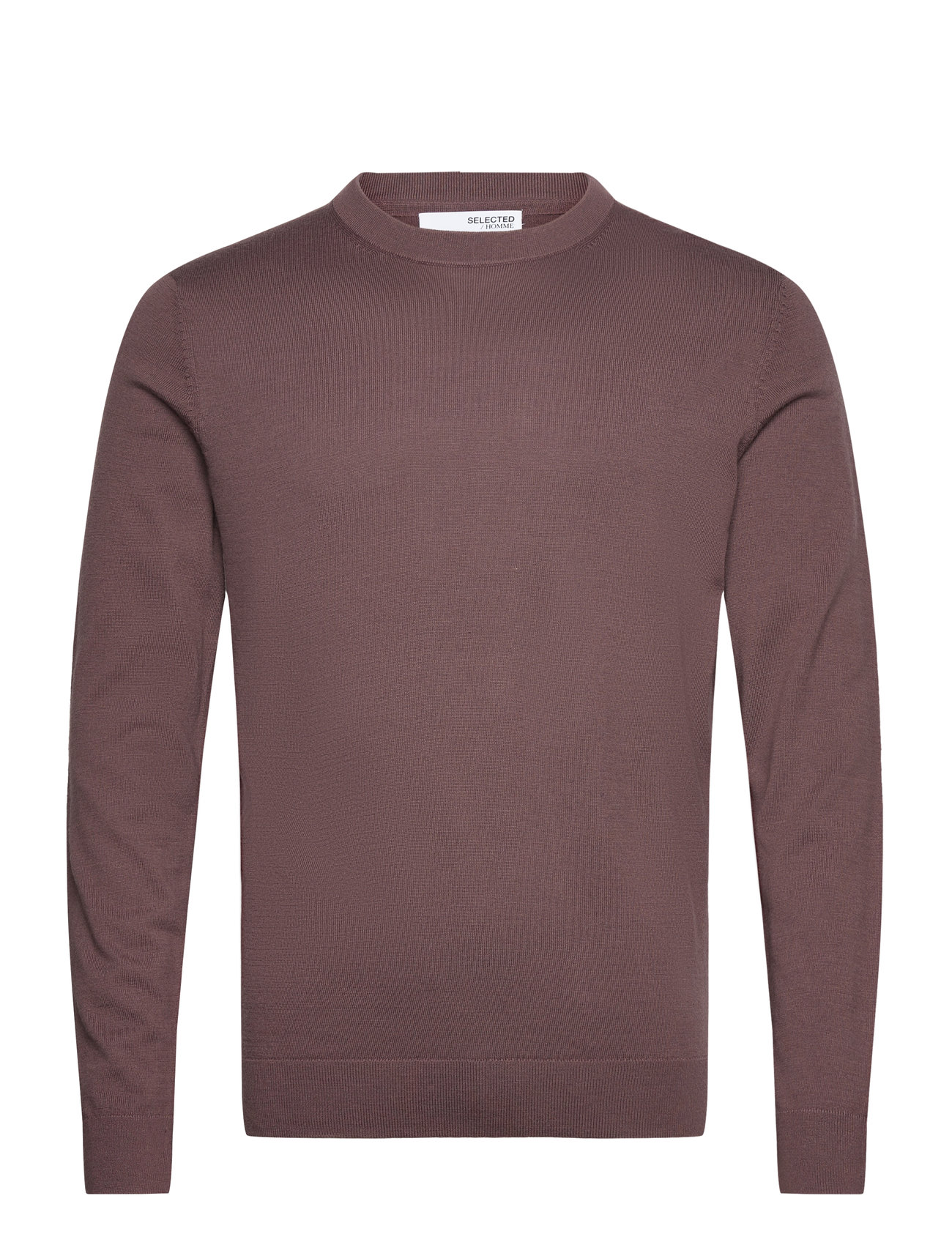 Slhtown Merino Coolmax Knit Crew Noos Brown Selected Homme