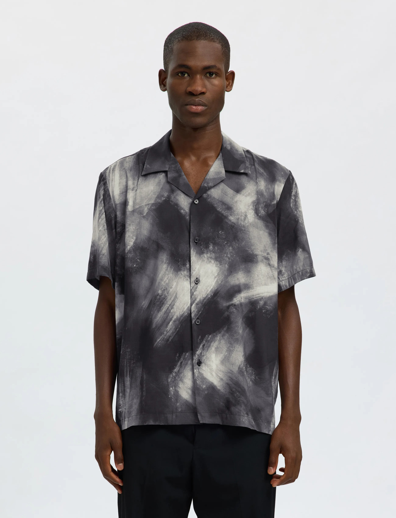 Selected Slhregair Shirt Ss Mix G Camp, L, Multi/patterned, Skjorter > Kortærmede, Herre