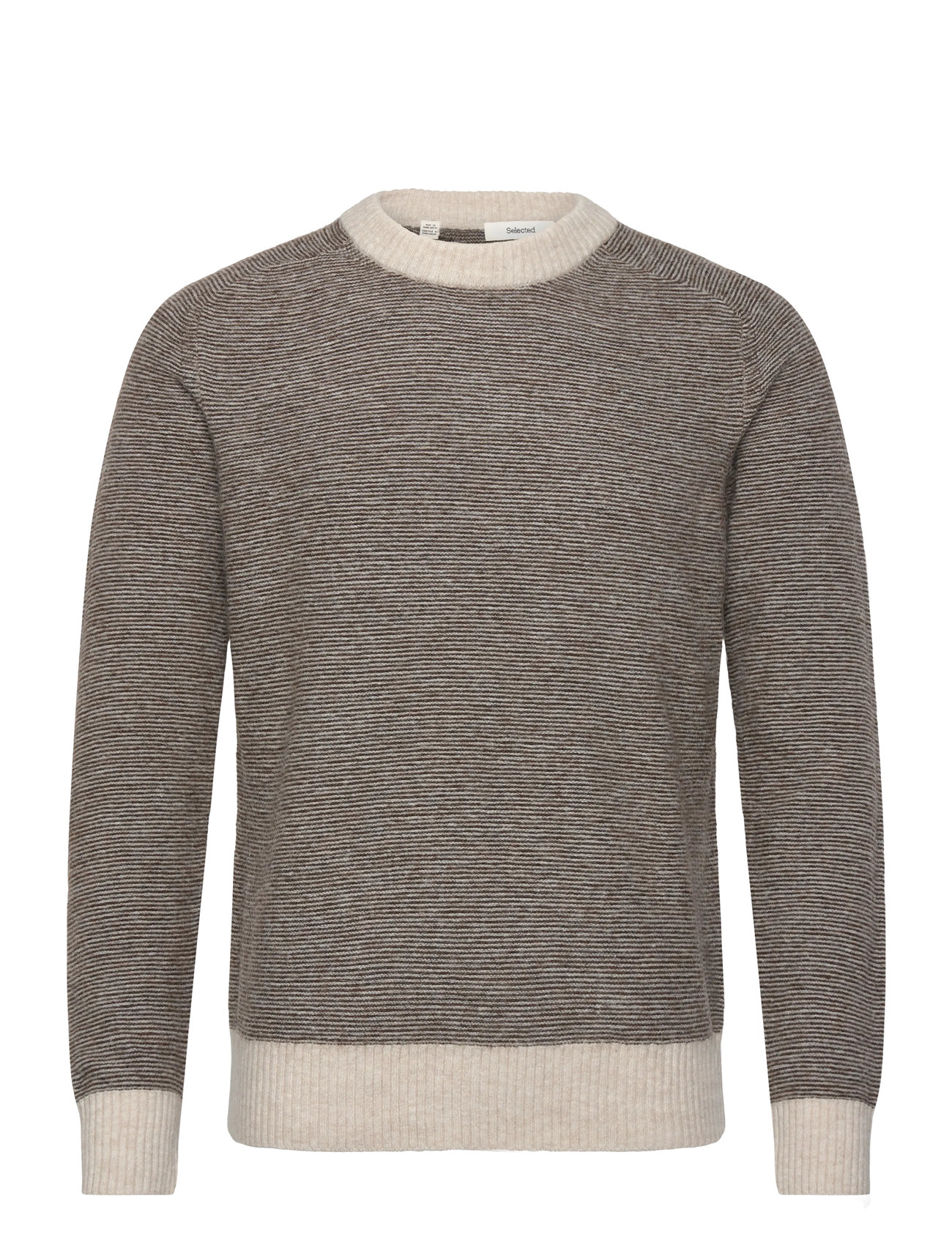SELECTED Slmrai Ls Knit Crew Neck Noos Braun - L - Herren
