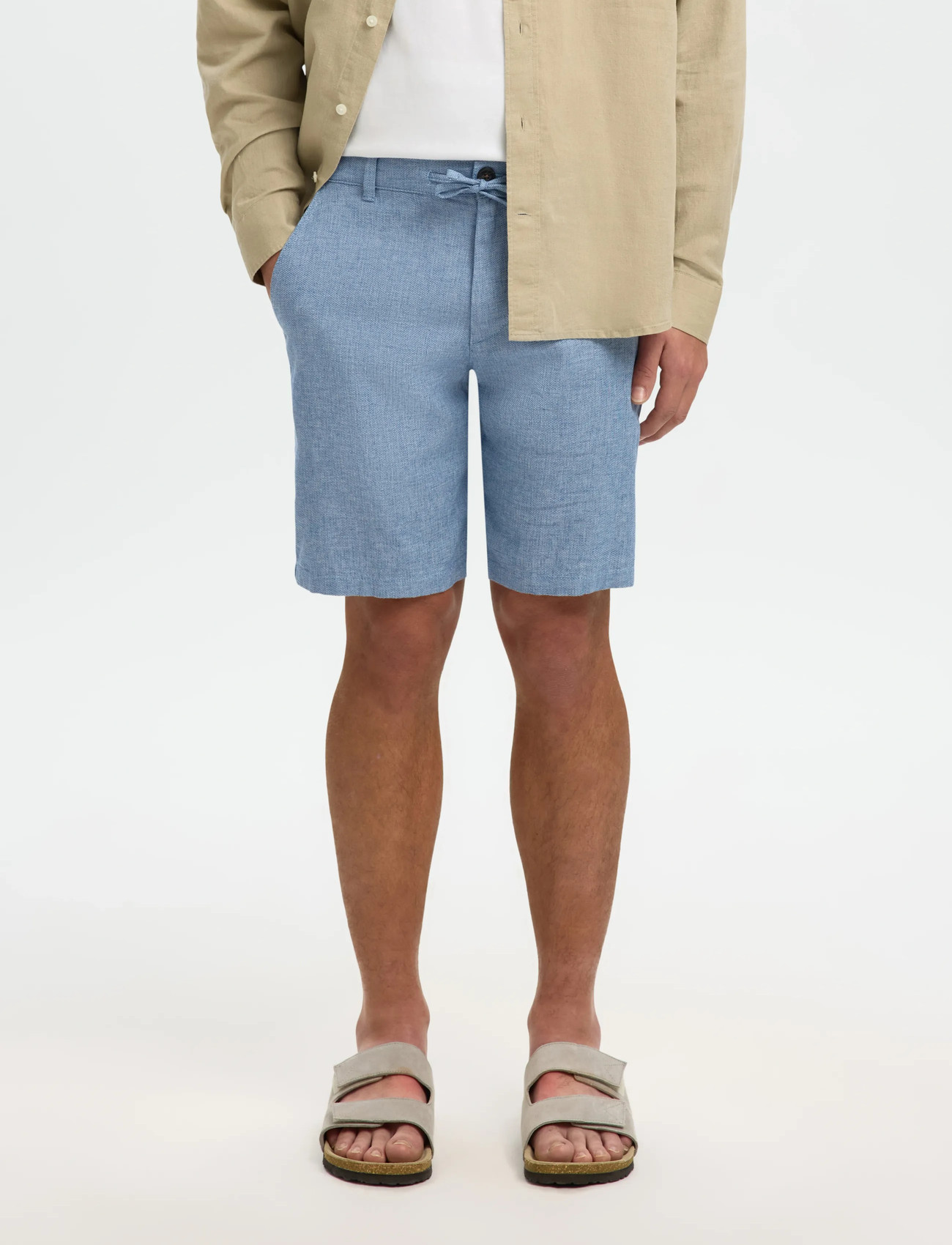 Selected Slmregular-Brody Linen Bld Shorts Noos, XL, Blue, Shorts > Afslappet, Herre