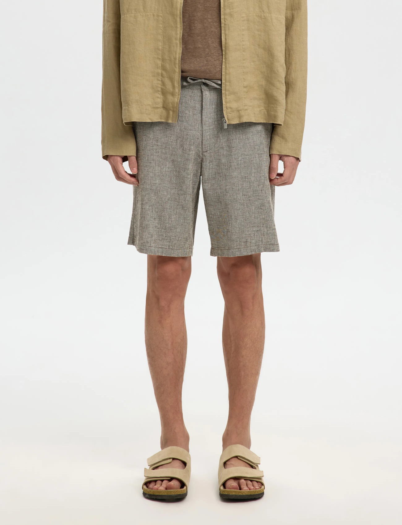 Selected Slmregular-Brody Linen Bld Shorts Noos, XXL, Grey, Shorts > Afslappet, Herre