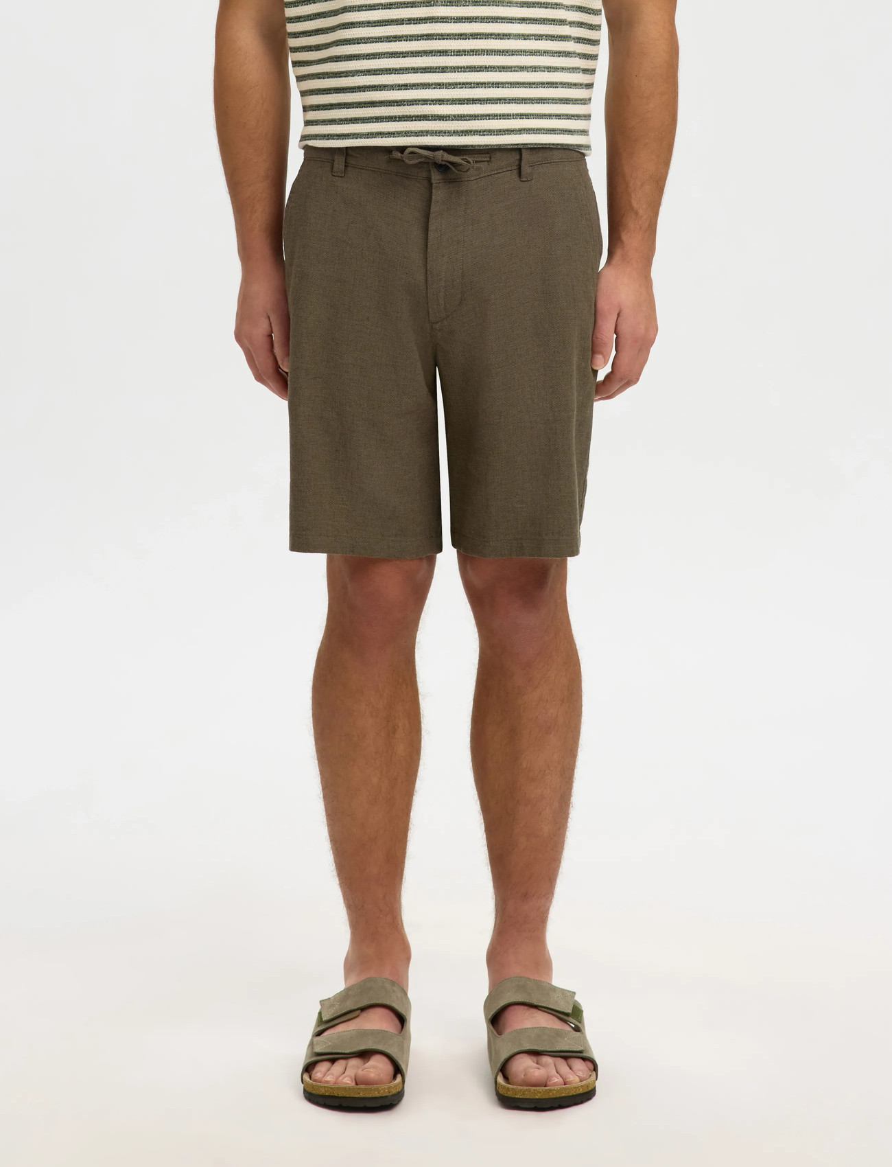 Selected Slmregular-Brody Linen Bld Shorts Noos, XXL, Green, Shorts > Afslappet, Herre