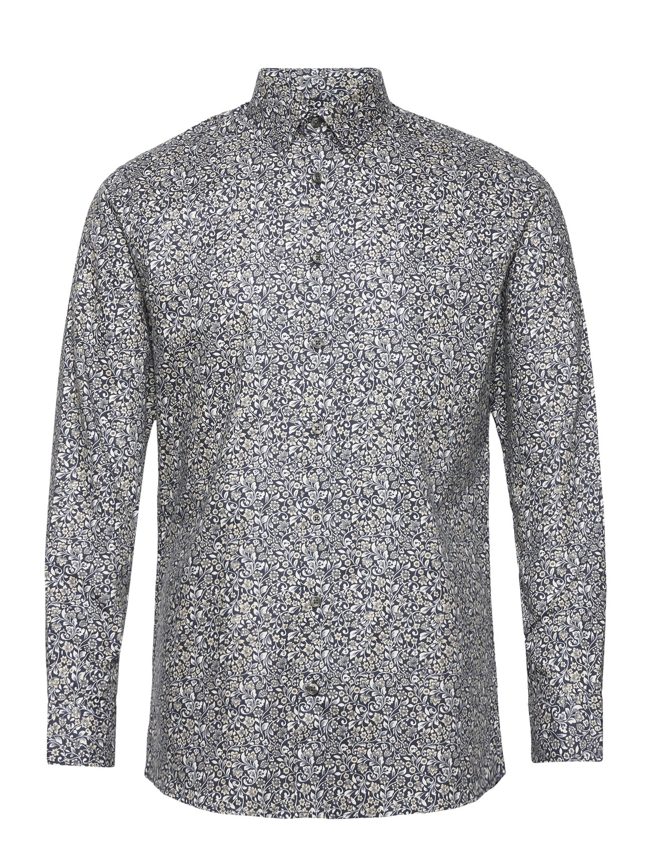 Slhslim-Ethan Shirt Ls Aop Noos Navy Selected Homme