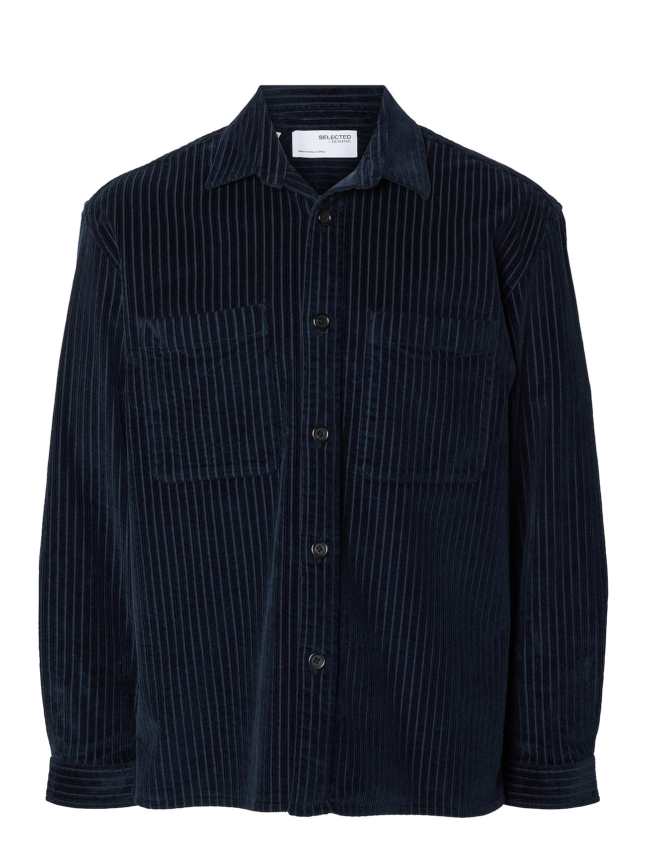 Selected Homme Slhpeder-Cordruroy Overshirt Ls Marinblå