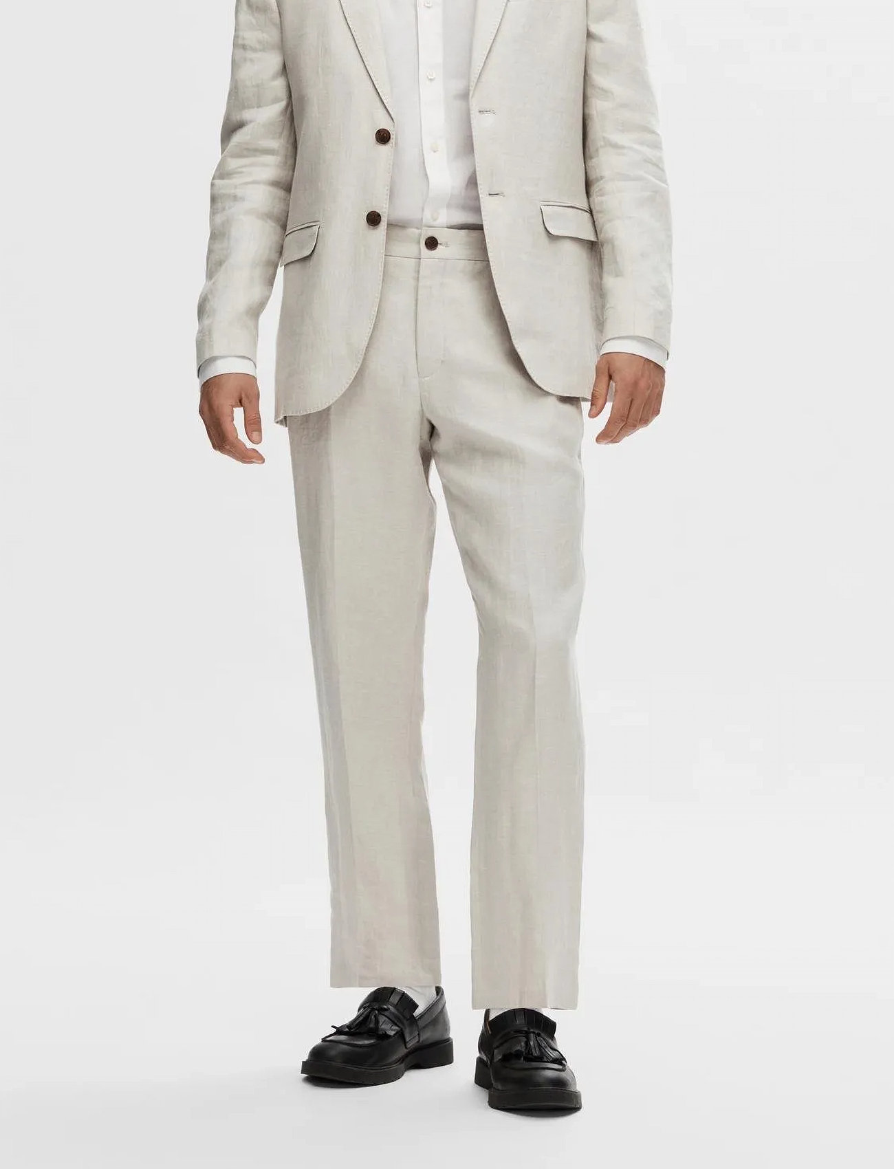 Selected Slhregular-Will Linen Trs Noos, 50, Cream, Bukser > Formelle Bukser, Herre