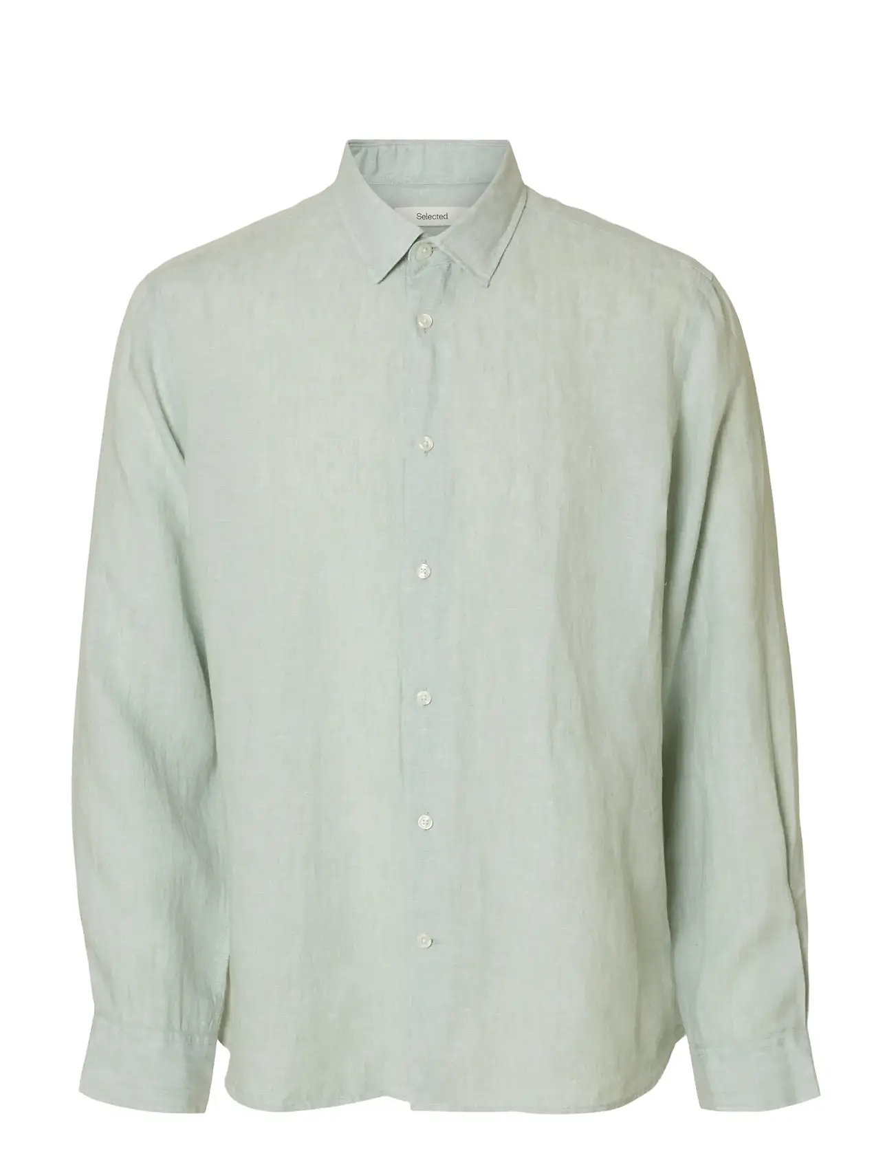 SELECTED Slmregclaus Kylian Linen Ls Shirt Noos Grün - L - Herren