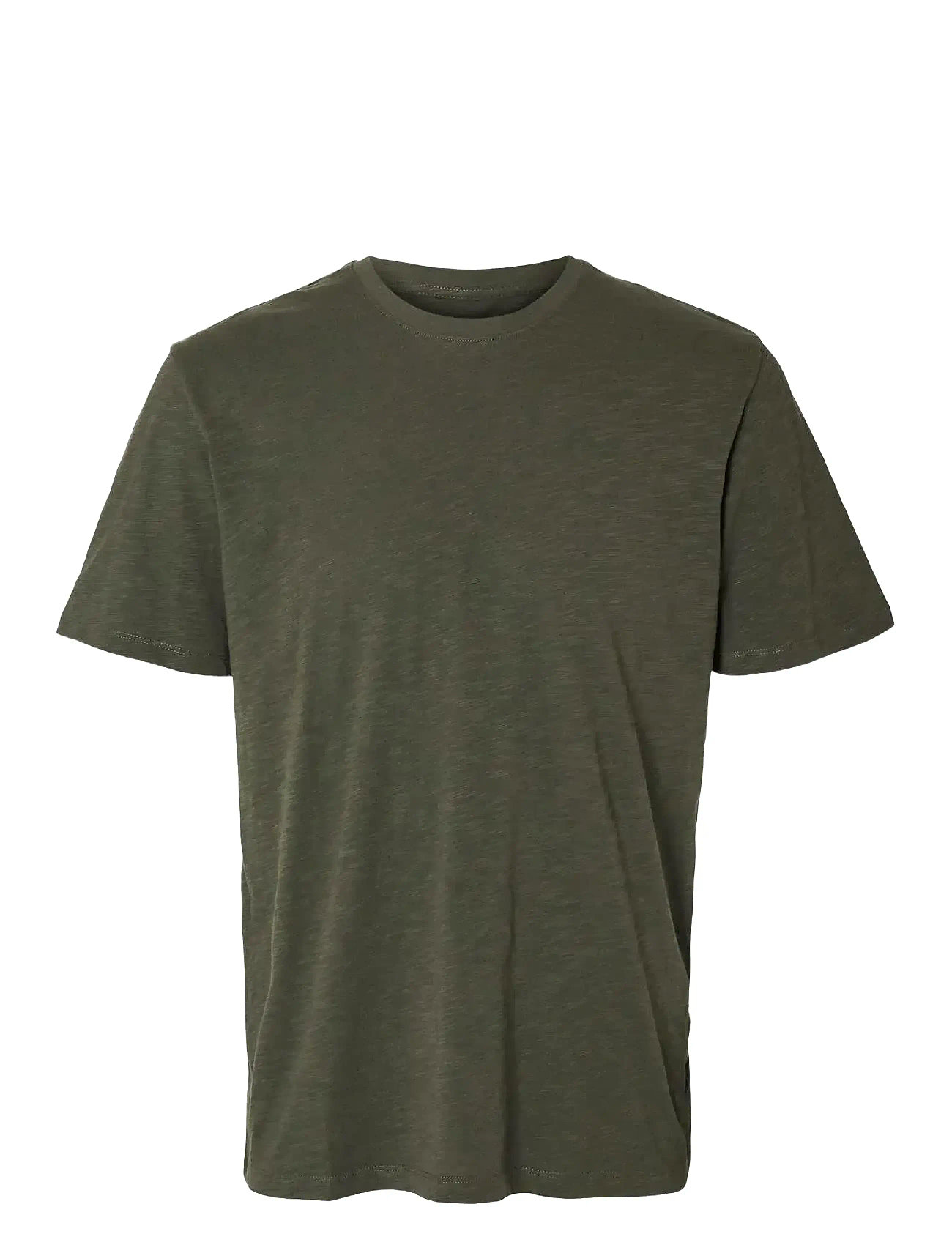 Slhaspen Slub Ss O-Neck Tee Noos Green Selected Homme