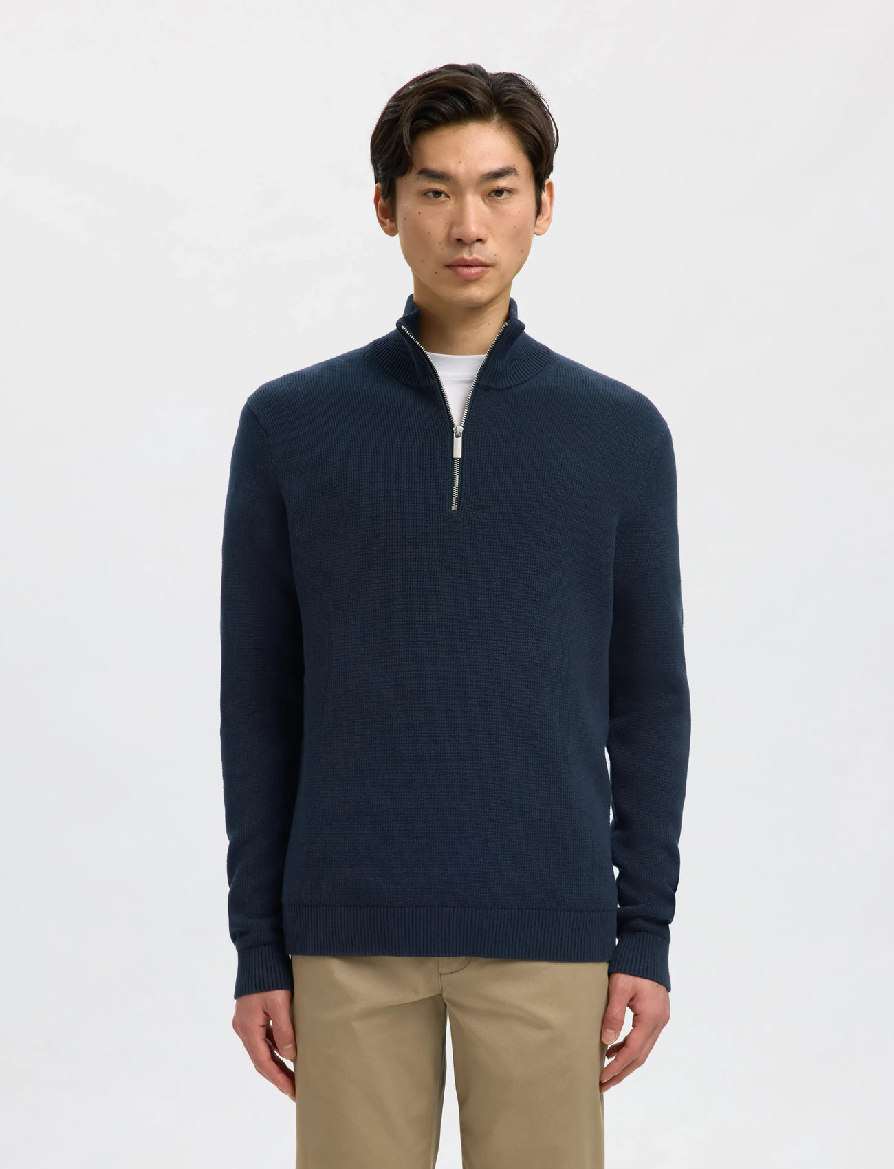 【DEARMINE】Blen Half Zip-Up Knit Alex Half Zip Knitted Sweater / Bijou Blue – J.Lindeberg
