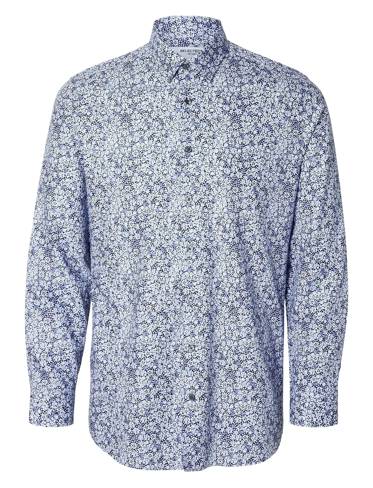 Slhslimsoho-Ethan Aop Shirt Ls Blue Selected Homme