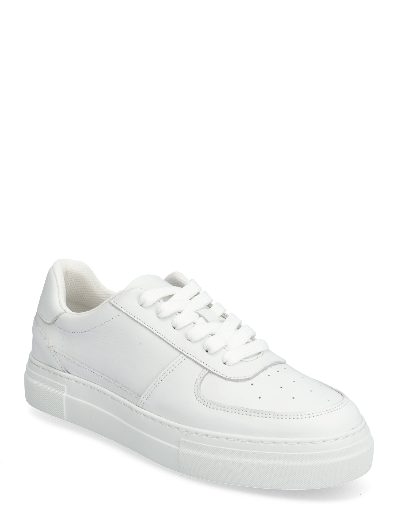 Slhharald Leather Sneaker Låga Sneakers White Selected Homme