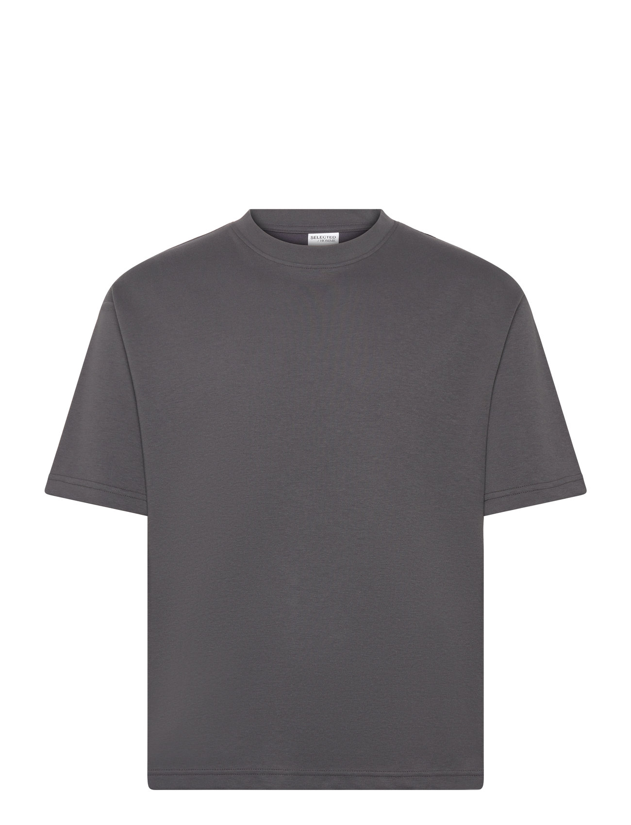 Slhlooseoscar Ss O-Neck Tee Noos Grey Selected Homme