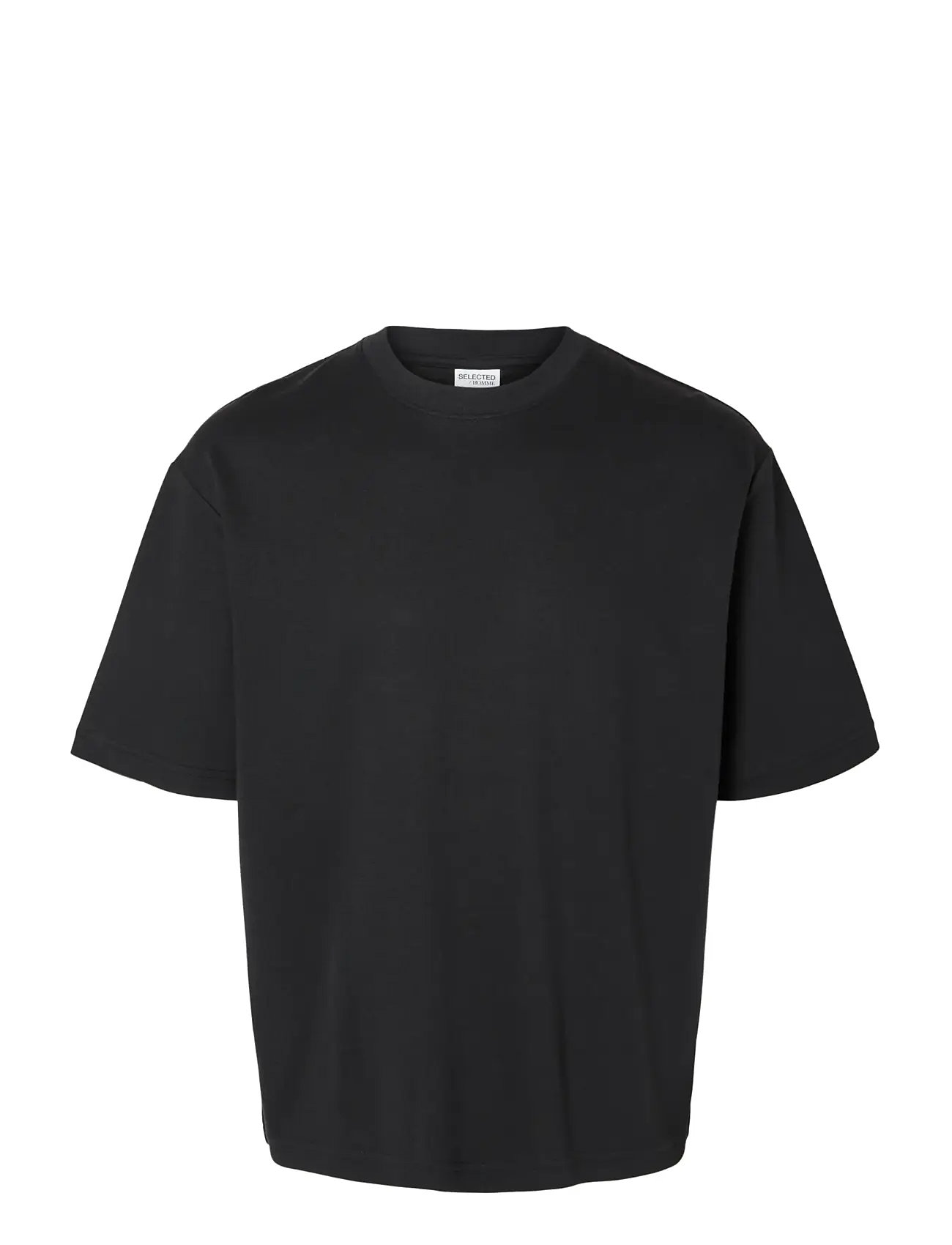 Slhlooseoscar Ss O-Neck Tee Noos Black Selected Homme