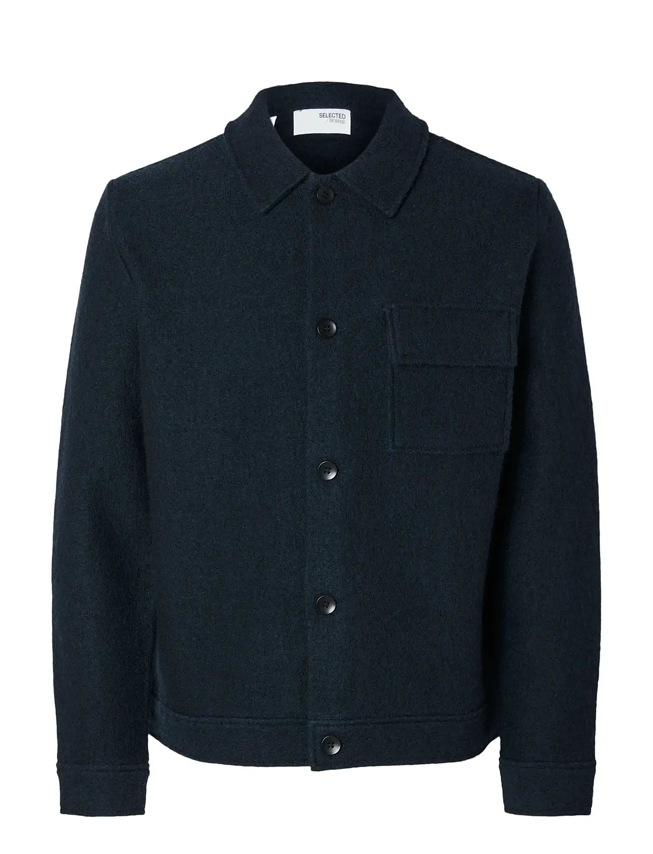 Slhnealy Ls Knit Shirt Jacket Noos Ulljakke Jakke Navy Selected Homme
