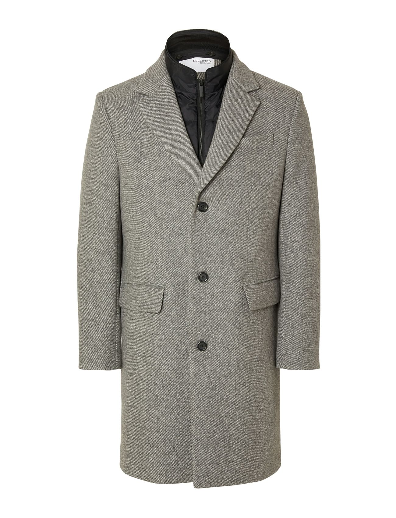 Slhnew Joseph Coat Noos Uldfrakke Frakke Grey Selected Homme