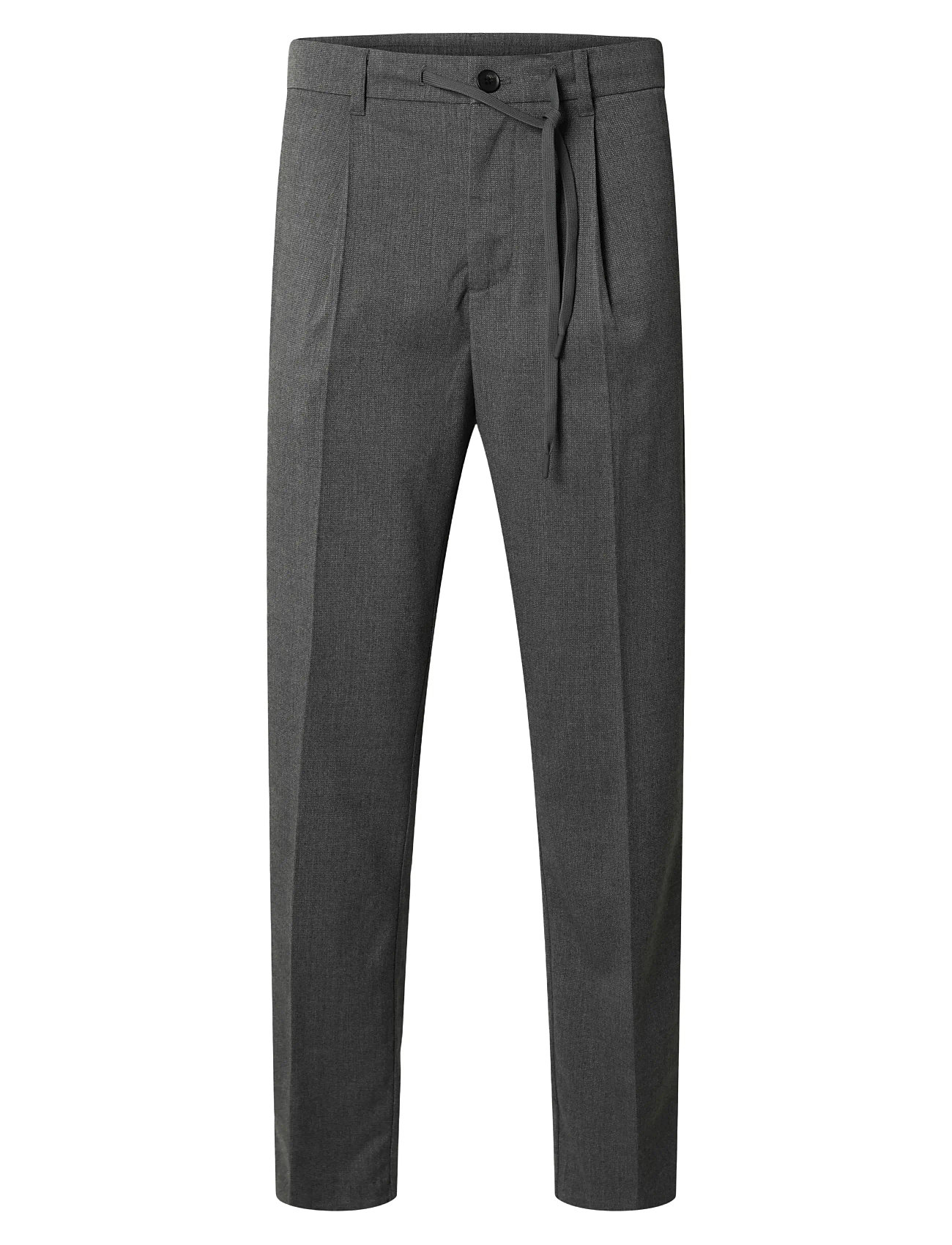 Slh190-Reg Tapered Leroy Pleat Pant Noos Grey Selected Homme