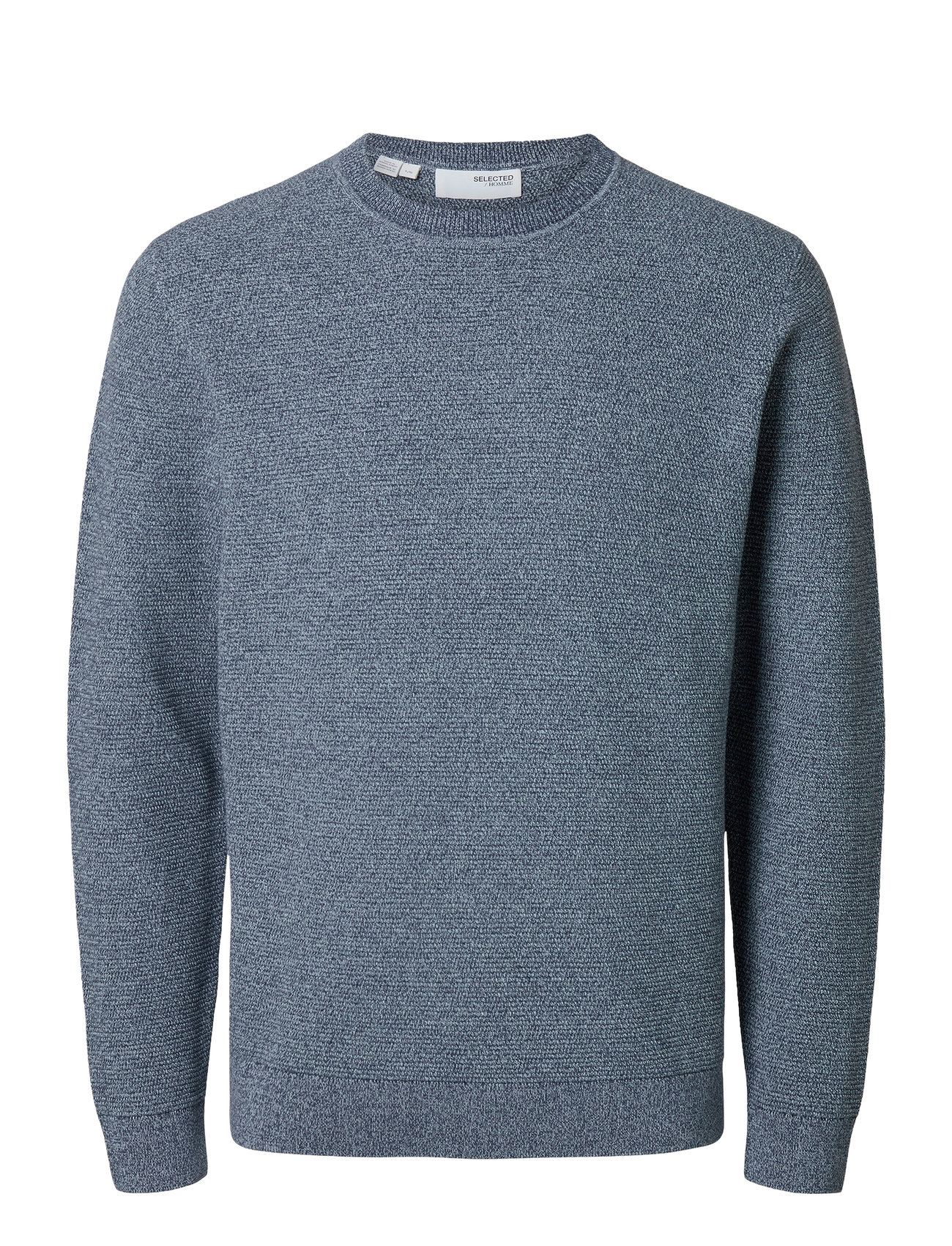 Slhross Ls Knit Structure Crew Neck Noos Navy Selected Homme 165651