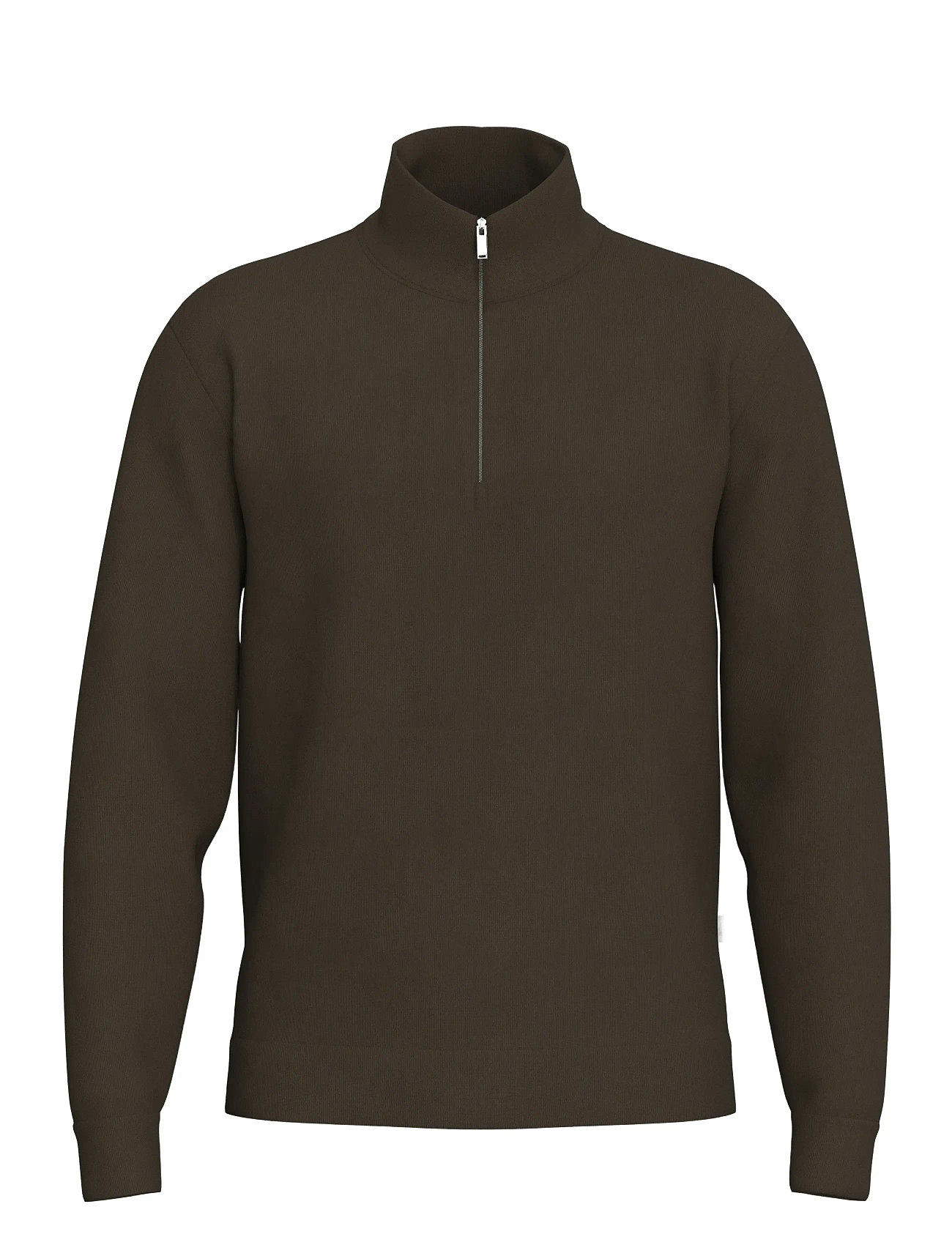 SELECTED Slhemanuel Soft Zip High Neck Sweat Noos Braun - XL - Herren