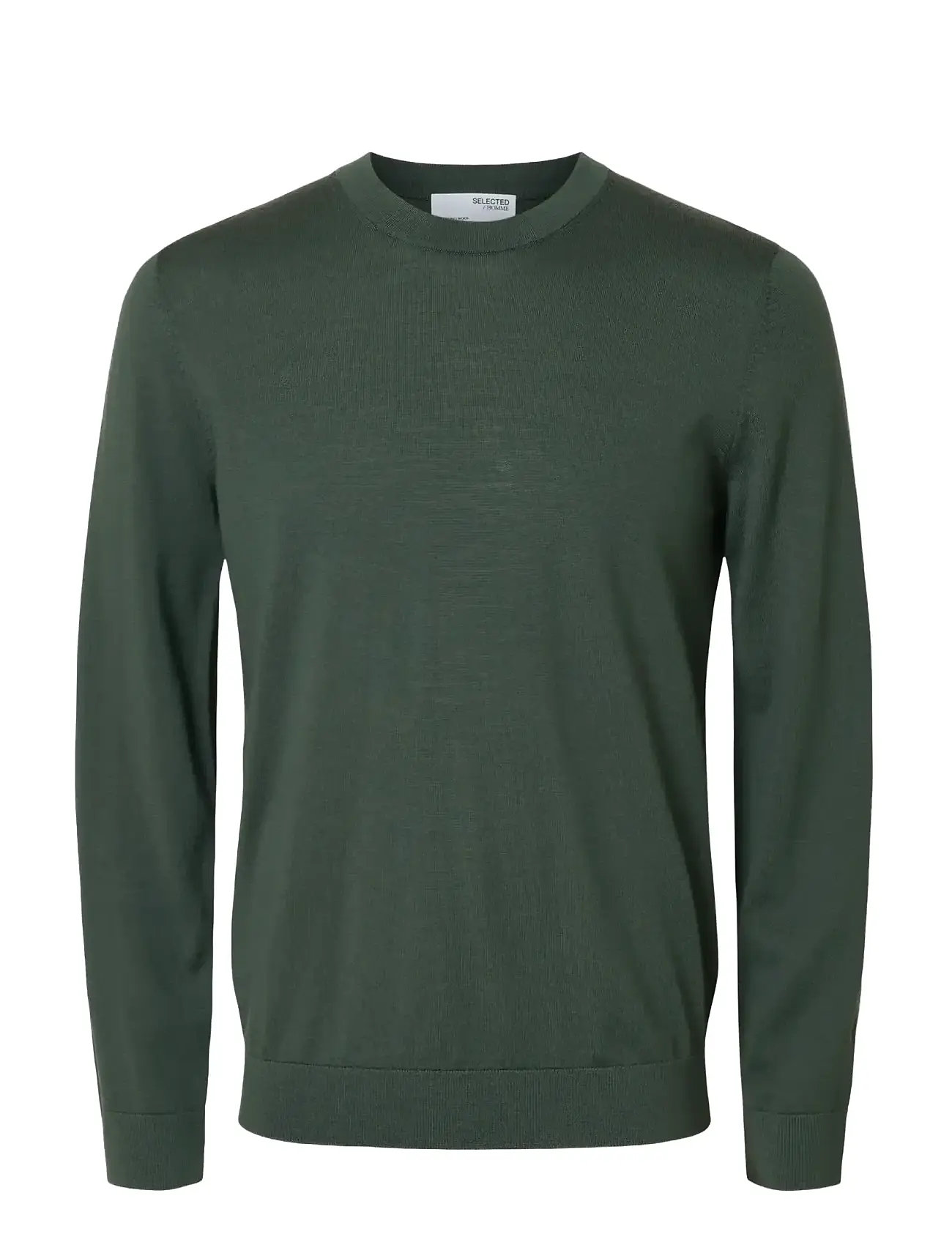 SELECTED Slhtray Ls Knit Merino Crew Neck Noos Khaki - L - Herren