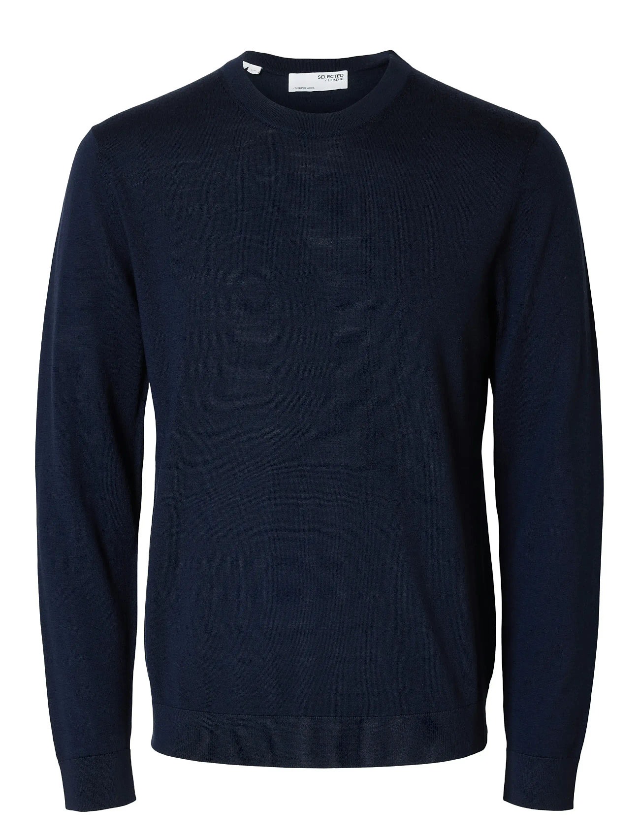 Slhtray Ls Knit Merino Crew Neck Noos Navy Selected Homme