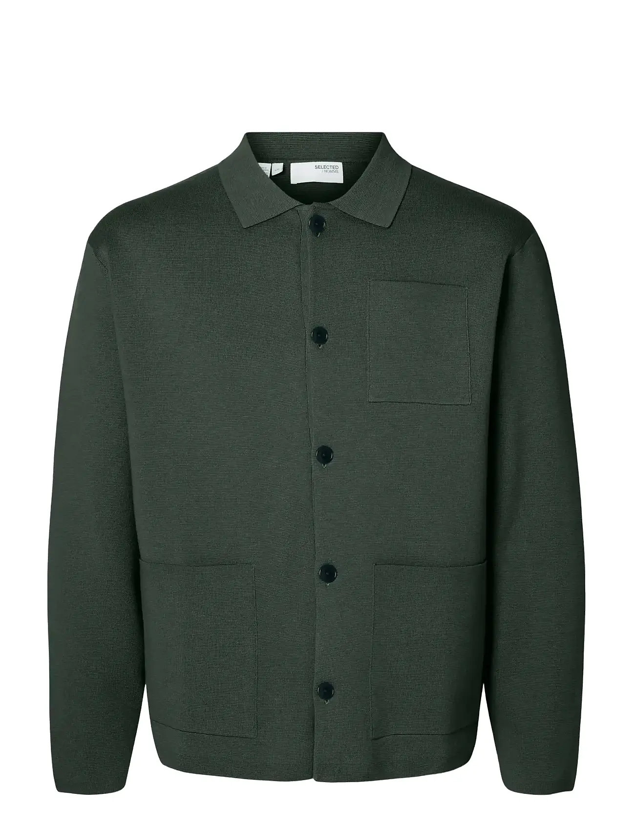 SELECTED Slhmike Hell Relaxed Polo Cardigan Noos Khaki - M - Herren