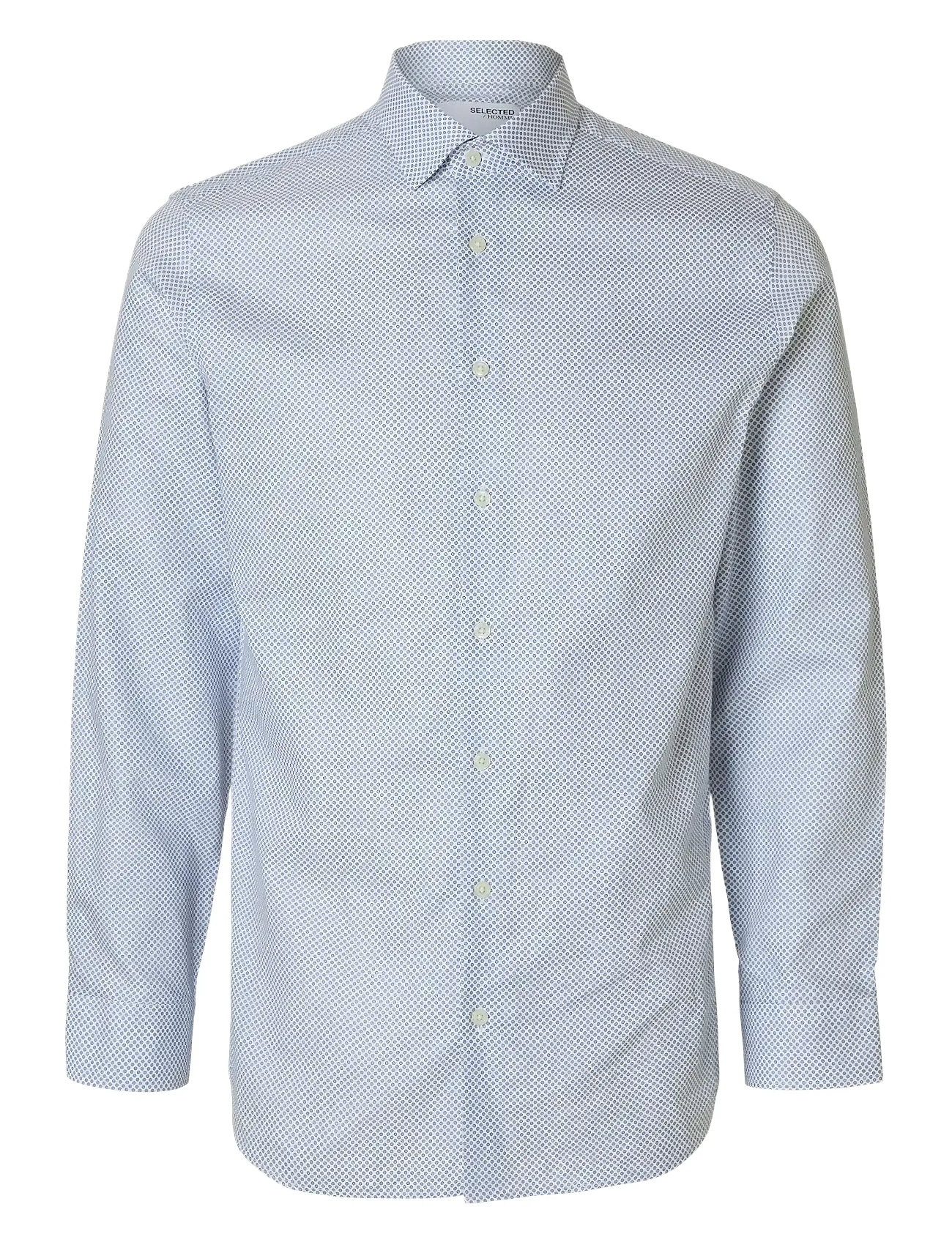 Slhslim-Ethan Shirt Ls Aop Spread Noos Blue Selected Homme