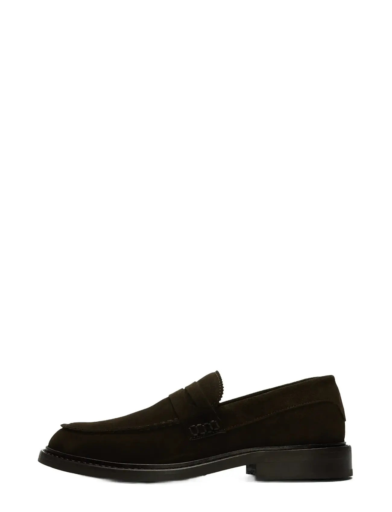 SELECTED Slhcarter Wildleder Low Penny Loafer Braun - 42 - Herren