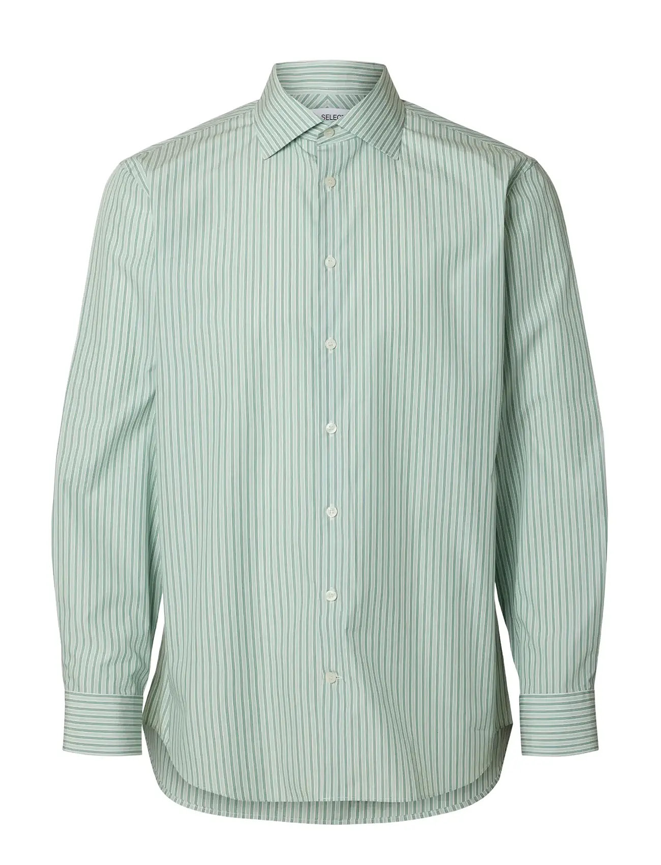 SELECTED Slhreglux Poplin Ls Shirt Spread Grün - M - Herren