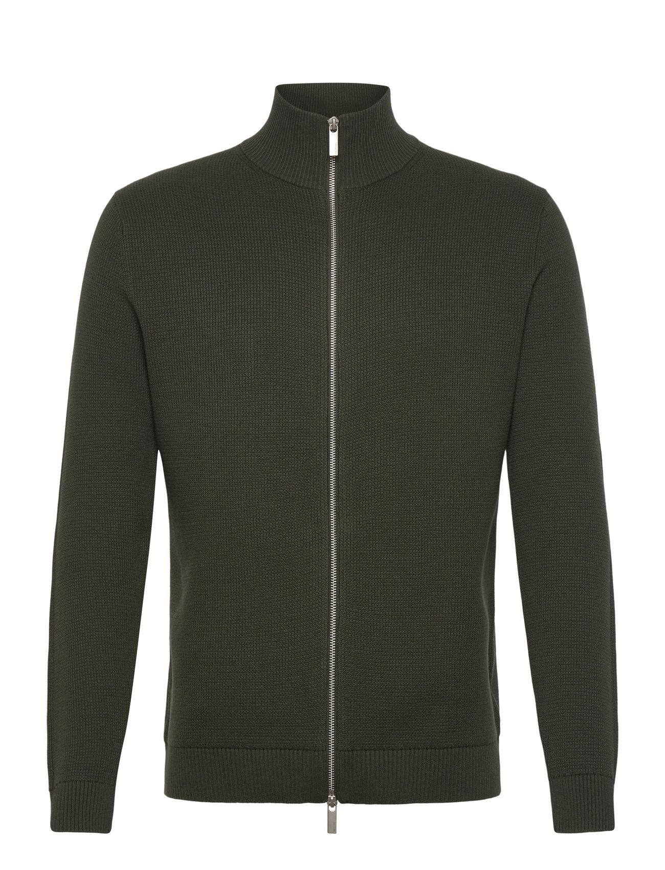 SELECTED Slhdane Ls Knit Structure Full Zip Noos Khaki - XXL - Herren