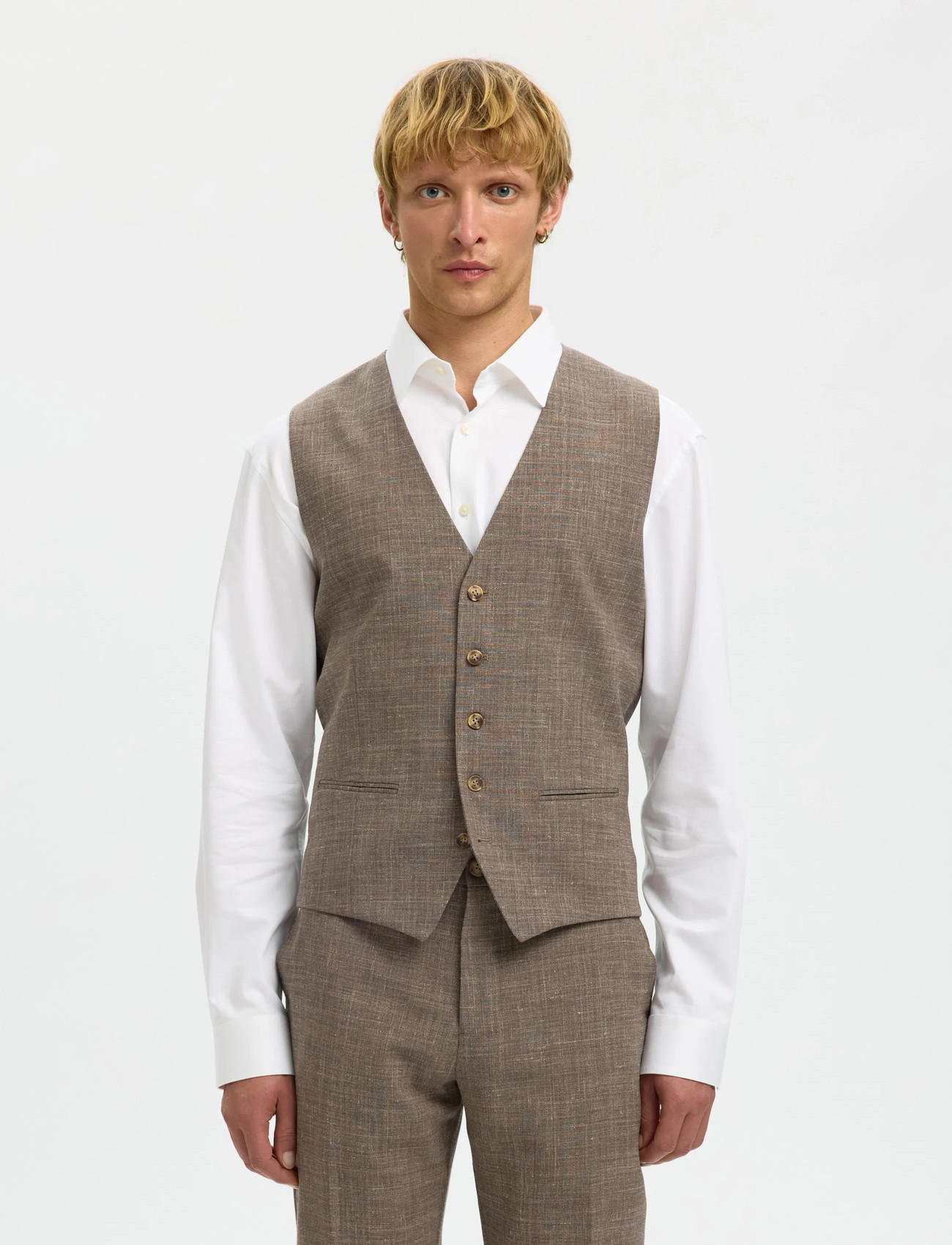 Selected Slmslim-Oasis Wct, 52, Brown, Suits & Blazere > Waistcoats, Herre