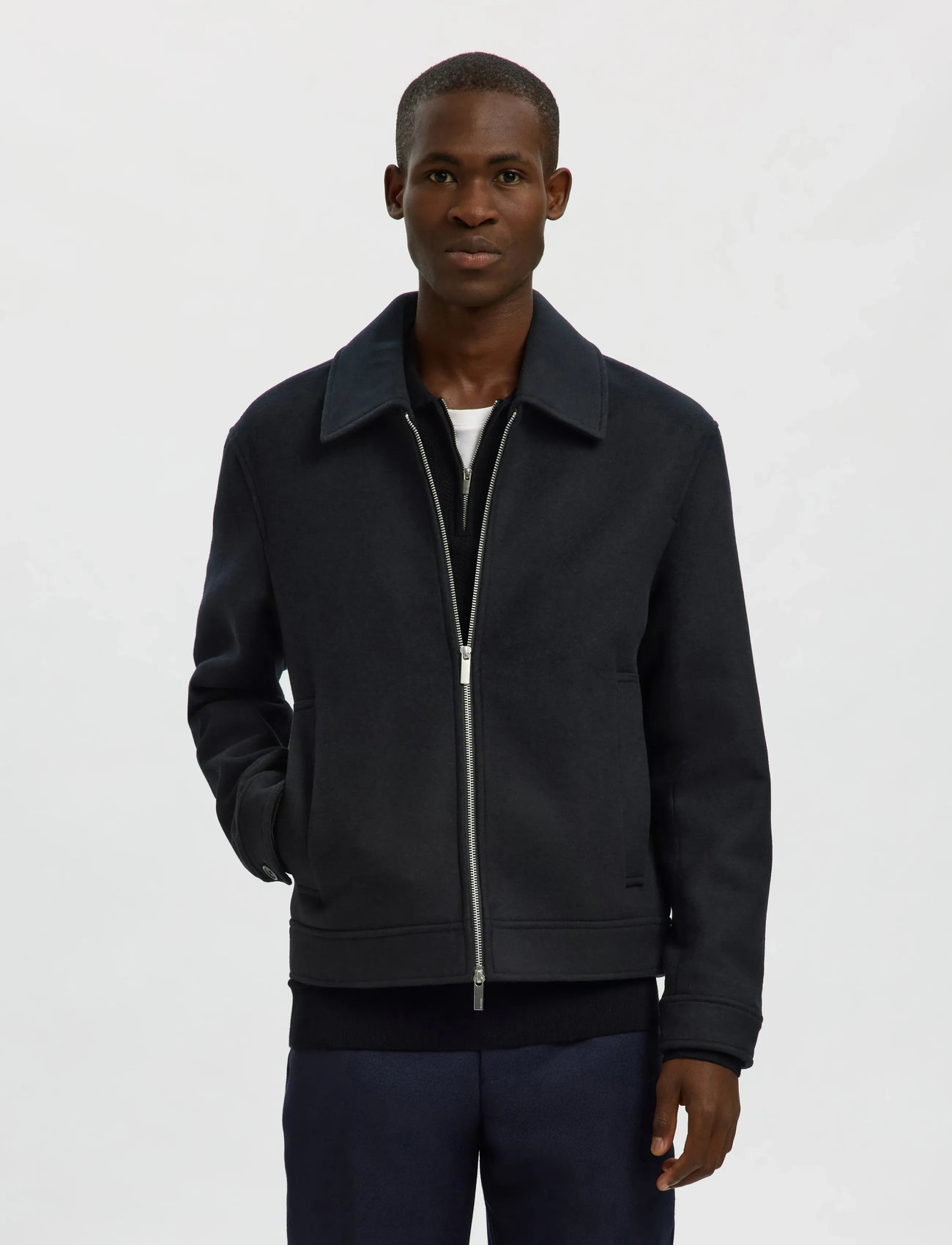 Selected Slmphilip Wool Blend Jkt Noos, XL, Black, Jakker > Uldjakker, Herre