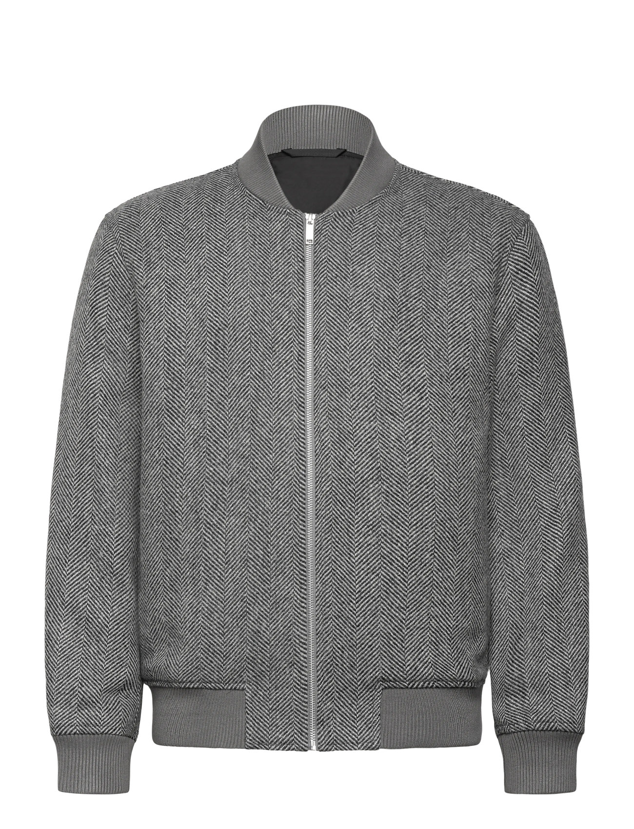 SELECTED Slhjens Wolle Blend Bomber Grau - S - Herren