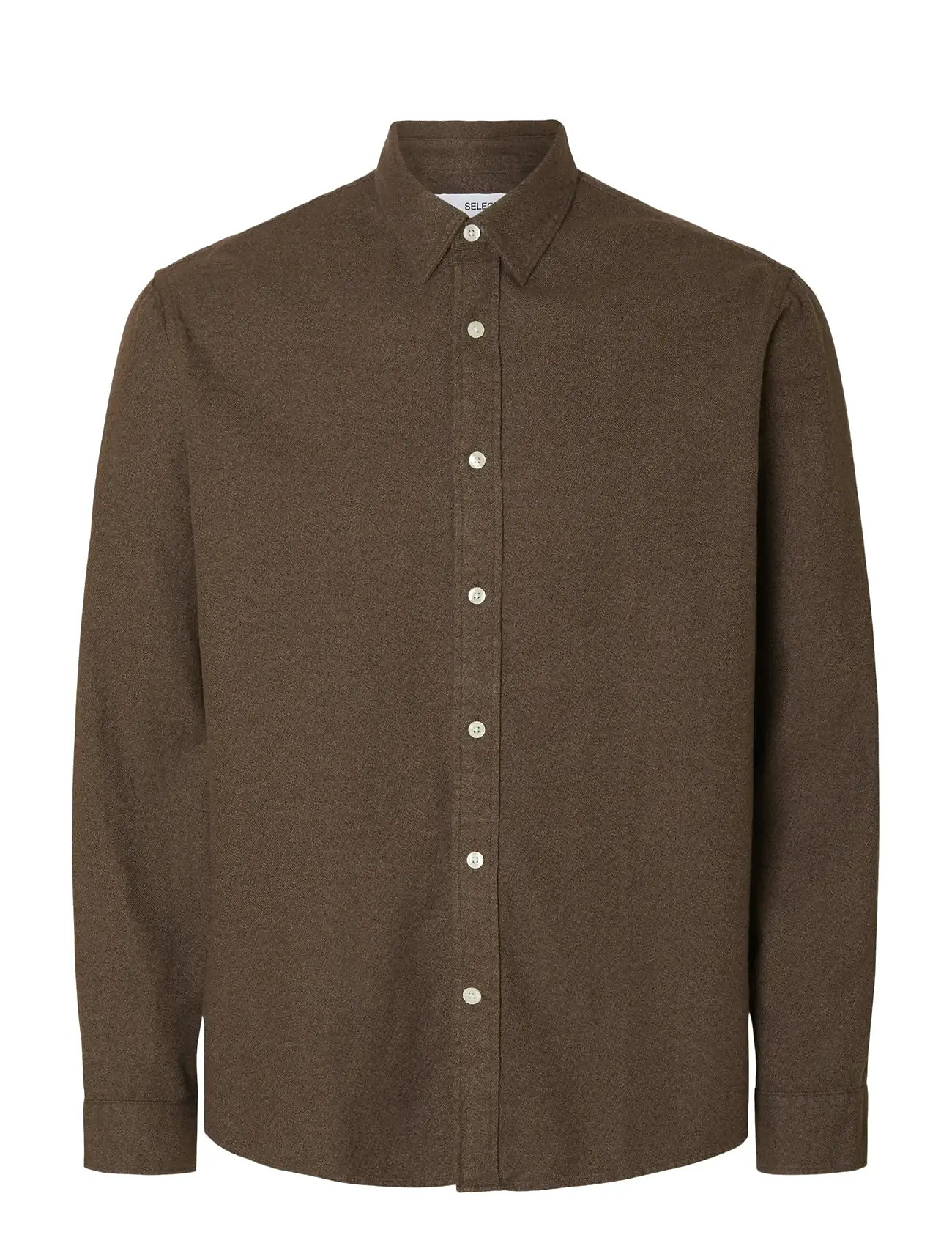 SELECTED Slmregclaus Noah Bürste Twist Sht Ls Noos Braun - XL - Herren