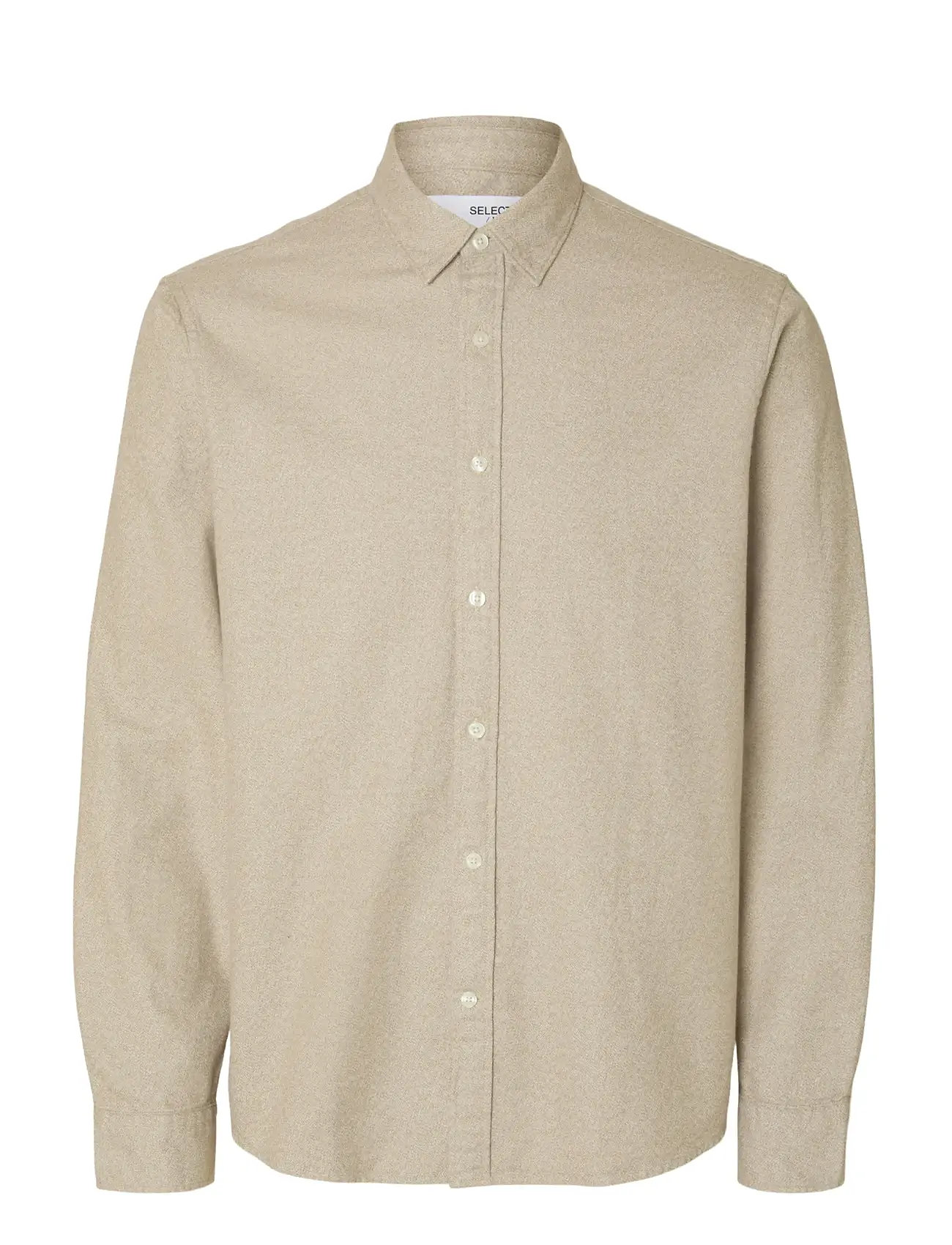 SELECTED Slmregclaus Noah Bürste Twist Sht Ls Noos Cream - XXL - Herren