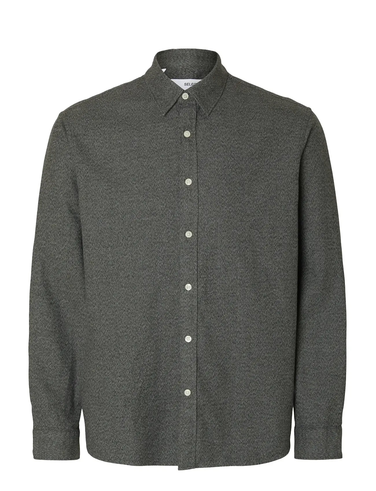 SELECTED Slmregclaus Noah Bürste Twist Sht Ls Noos Grau - XL - Herren