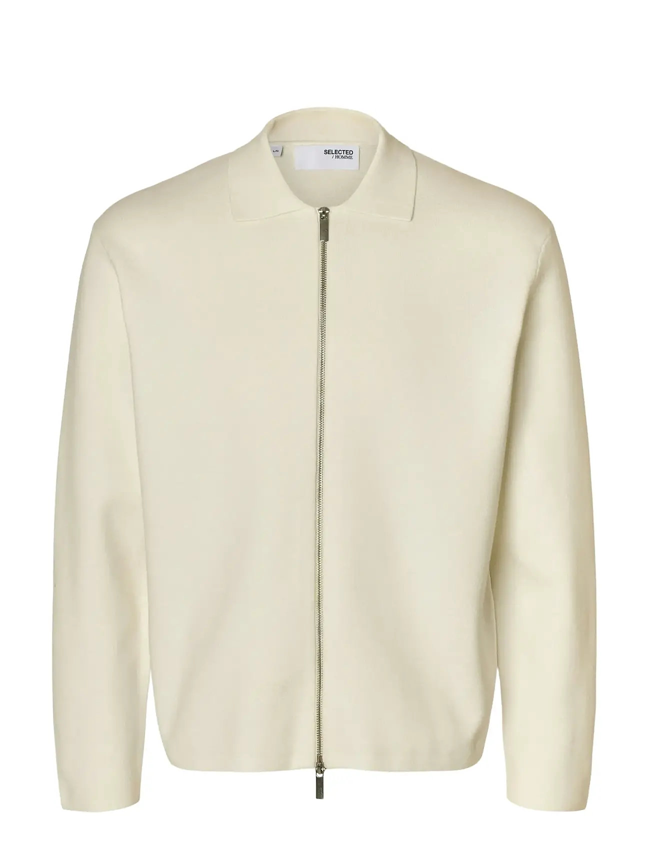 SELECTED Slhmike Hell Ls Knit Full Zip Cardigan Cream - M - Herren