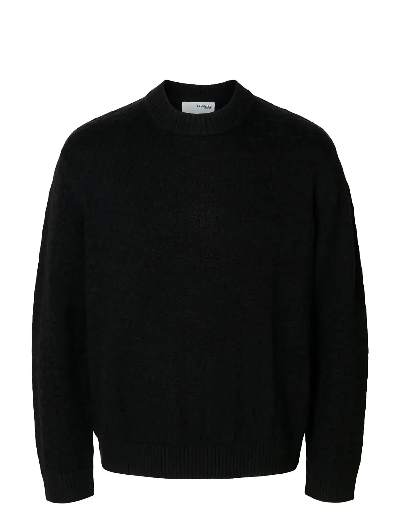 SELECTED Slhphilip Ls Knit Relaxed Crew Neck Schwarz - XL - Herren