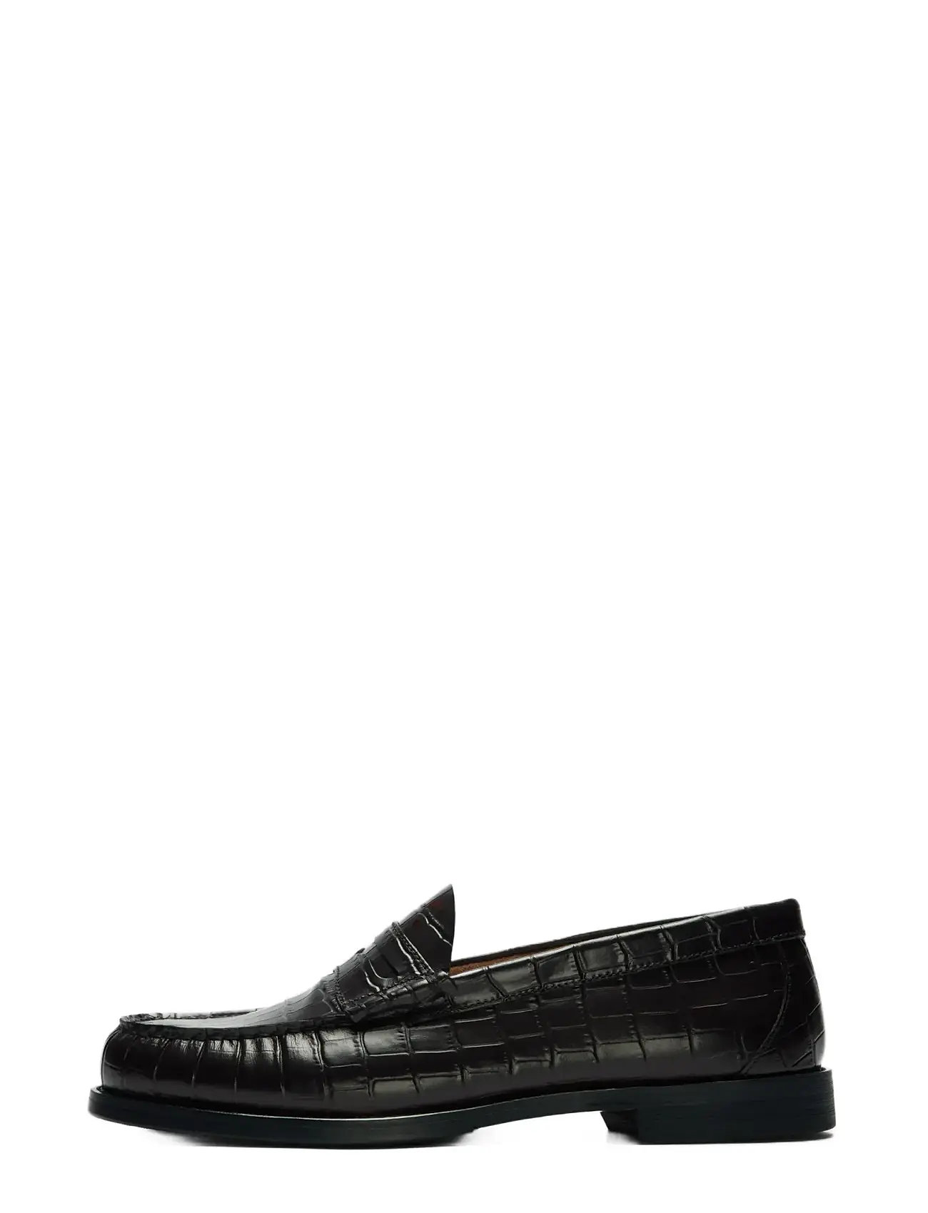 SELECTED Slmbilly Leder Penny Loafer Schwarz - 44 - Herren
