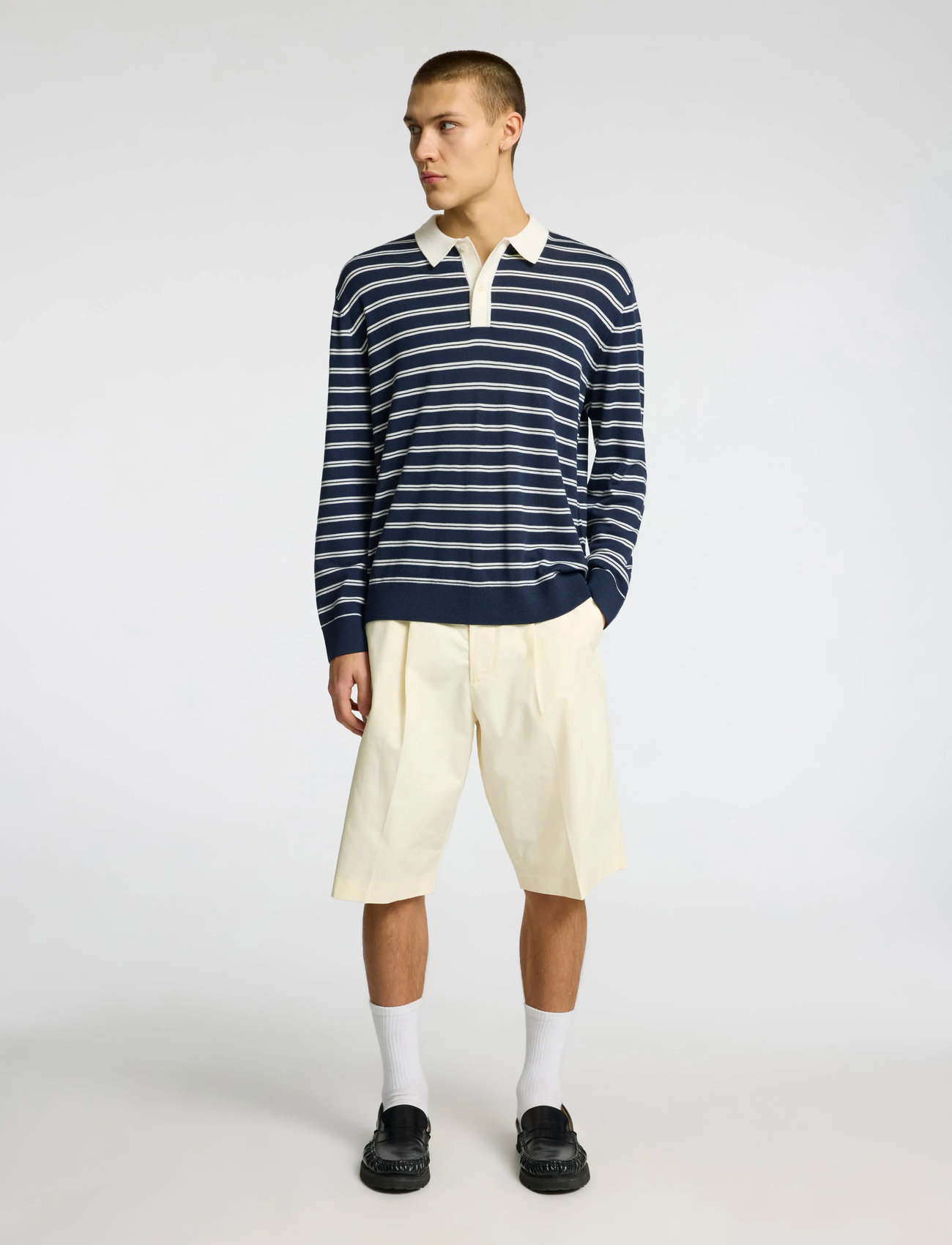 Selected Slhloose-Declan Shorts Ex, M, Cream, Shorts > Chinoshorts, Herre