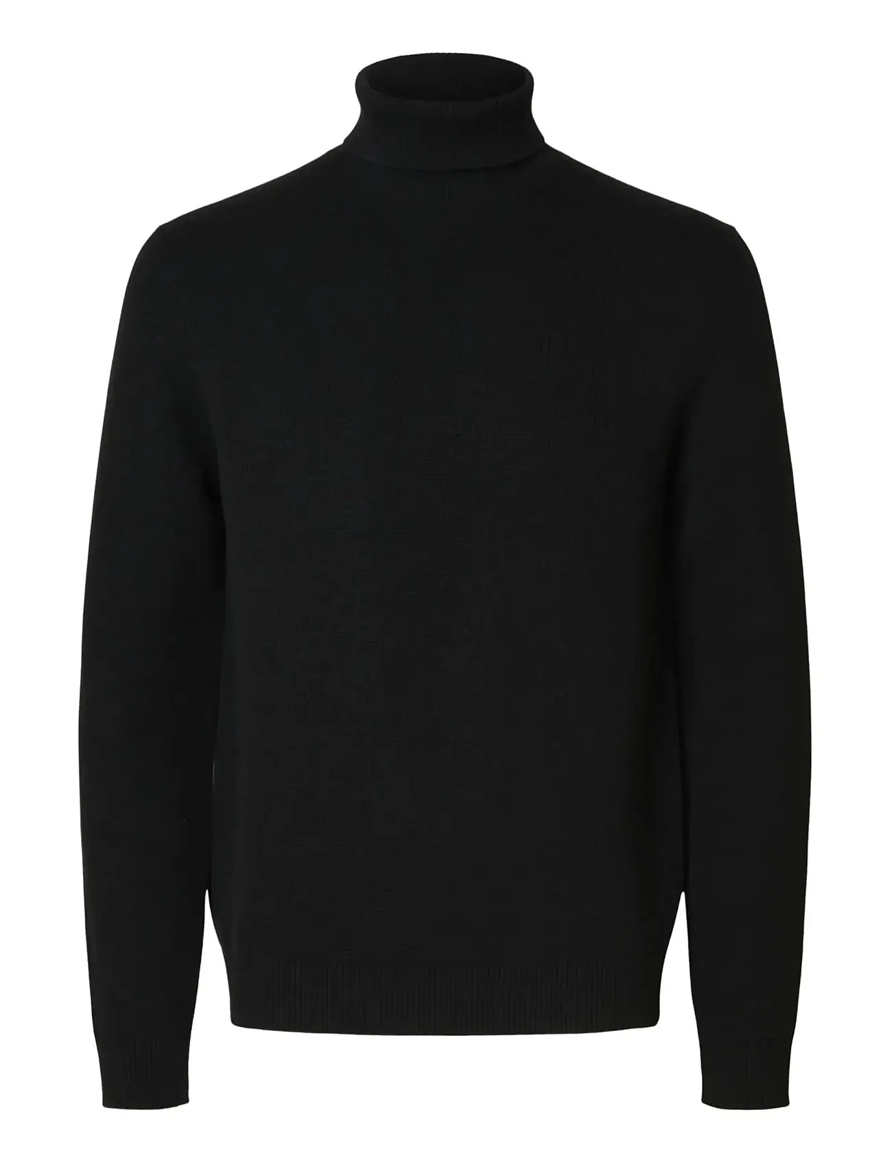 SELECTED Slhdane Ls Knit Structure Roll Neck Noos Schwarz - M - Herren